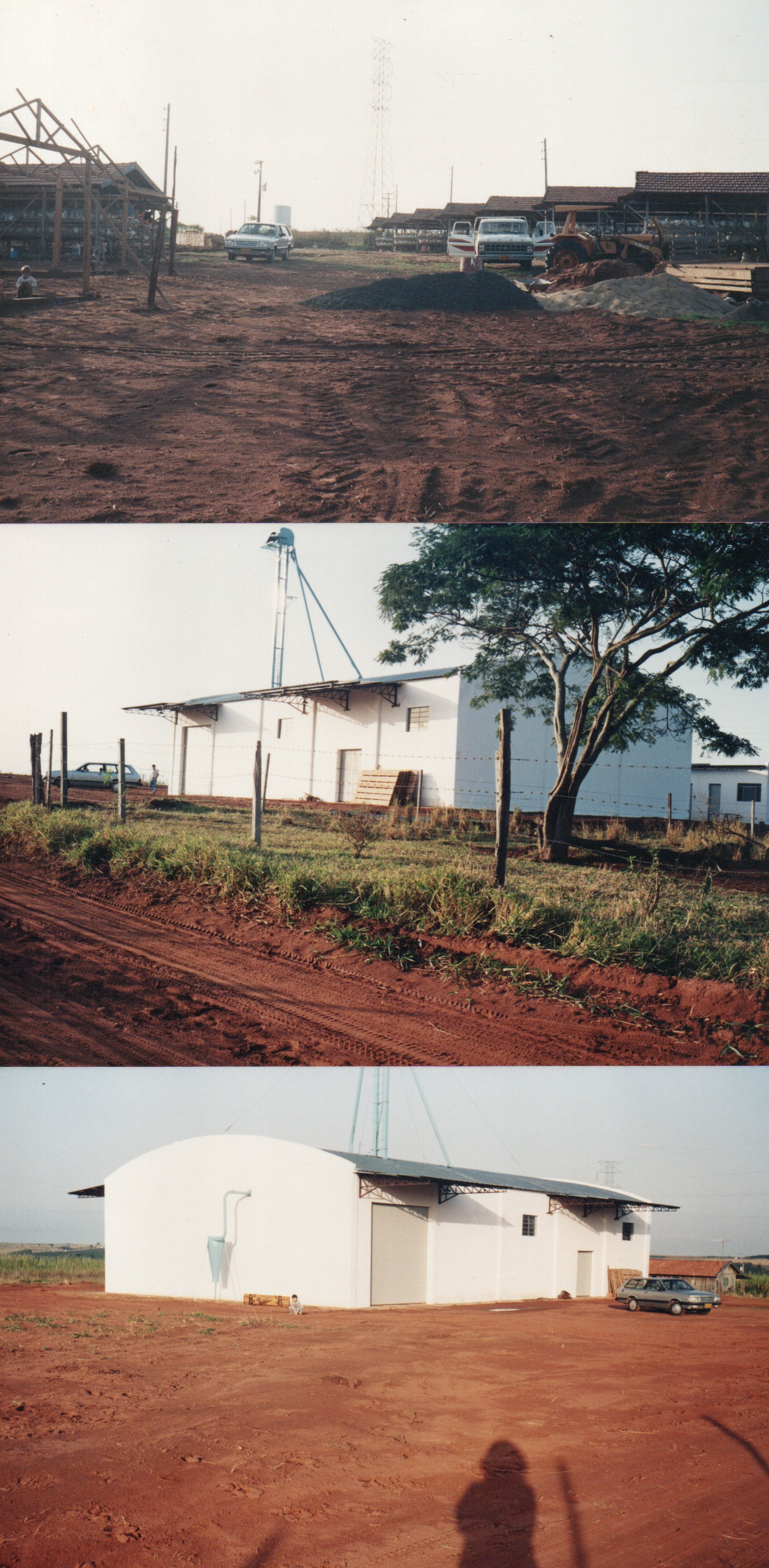 Registro antigo de obras e estruturas da granja